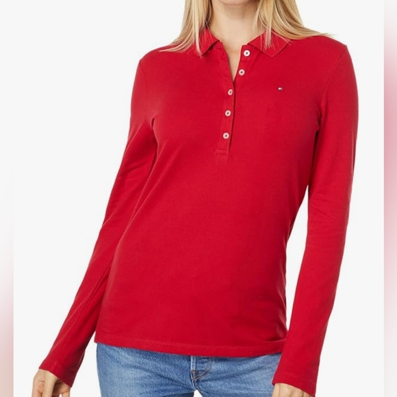 NWT...Tommy Hilfiger Long Sleeve Knit Polo Size M - Picture 2 of 7